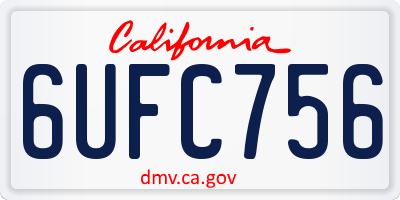 CA license plate 6UFC756