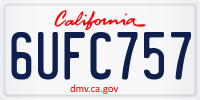 CA license plate 6UFC757