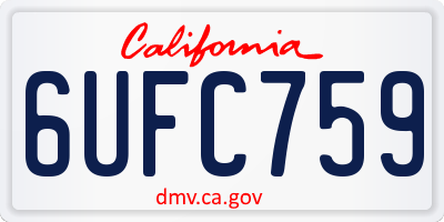 CA license plate 6UFC759