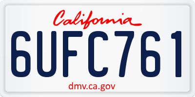 CA license plate 6UFC761