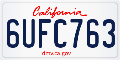 CA license plate 6UFC763