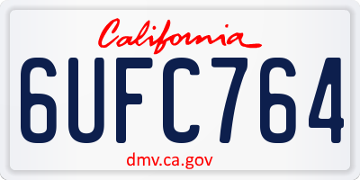 CA license plate 6UFC764