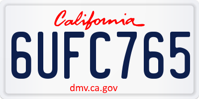 CA license plate 6UFC765