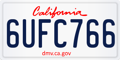 CA license plate 6UFC766