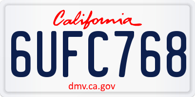 CA license plate 6UFC768