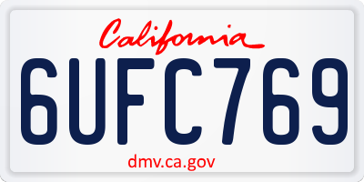 CA license plate 6UFC769