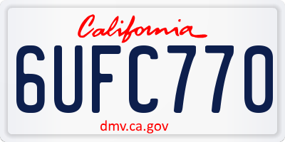 CA license plate 6UFC770