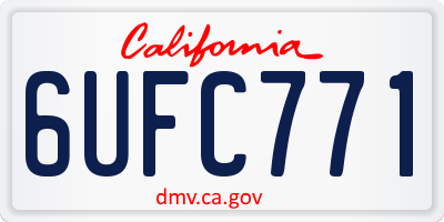 CA license plate 6UFC771