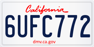 CA license plate 6UFC772
