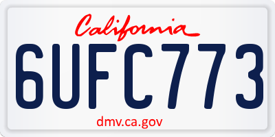 CA license plate 6UFC773
