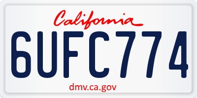 CA license plate 6UFC774