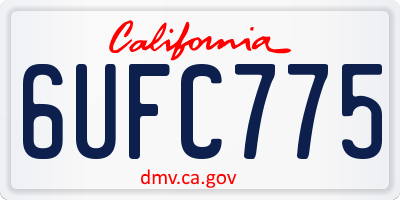 CA license plate 6UFC775
