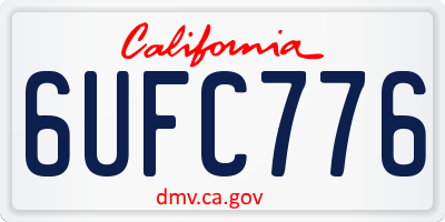 CA license plate 6UFC776
