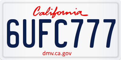 CA license plate 6UFC777