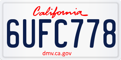 CA license plate 6UFC778
