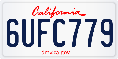 CA license plate 6UFC779