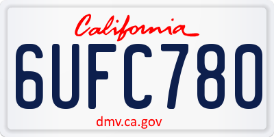 CA license plate 6UFC780