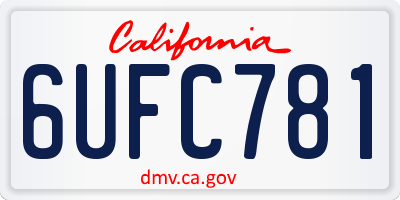 CA license plate 6UFC781