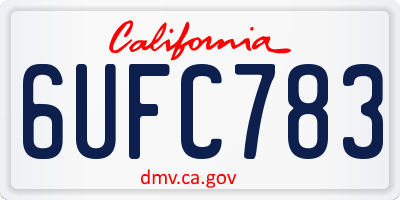CA license plate 6UFC783