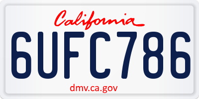 CA license plate 6UFC786