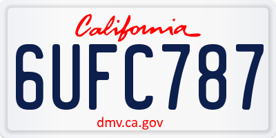 CA license plate 6UFC787