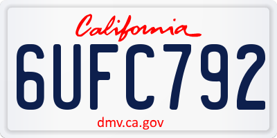 CA license plate 6UFC792