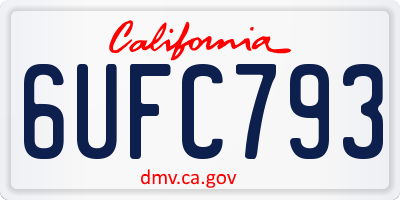 CA license plate 6UFC793