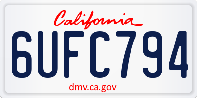 CA license plate 6UFC794