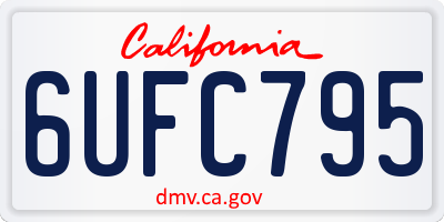 CA license plate 6UFC795