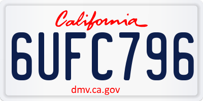 CA license plate 6UFC796