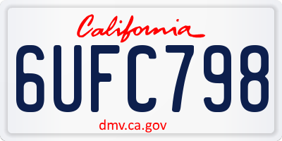 CA license plate 6UFC798