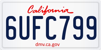 CA license plate 6UFC799