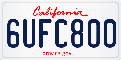 CA license plate 6UFC800