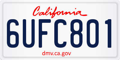 CA license plate 6UFC801