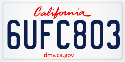 CA license plate 6UFC803