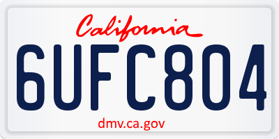 CA license plate 6UFC804