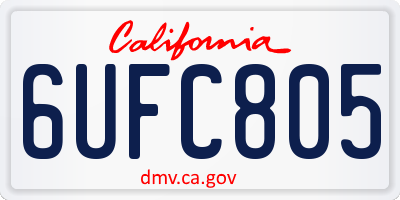 CA license plate 6UFC805