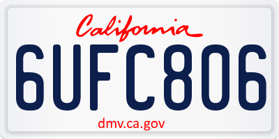 CA license plate 6UFC806