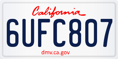 CA license plate 6UFC807
