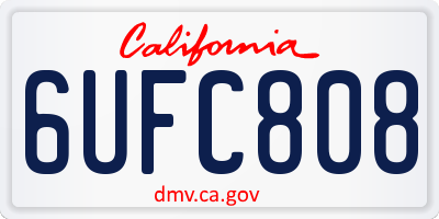 CA license plate 6UFC808