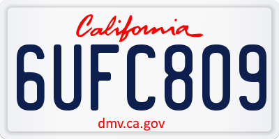 CA license plate 6UFC809