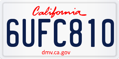 CA license plate 6UFC810