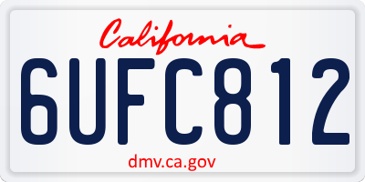 CA license plate 6UFC812