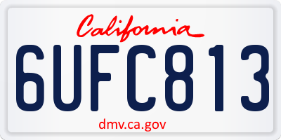 CA license plate 6UFC813