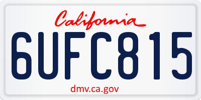 CA license plate 6UFC815
