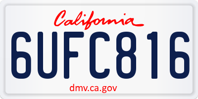 CA license plate 6UFC816