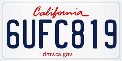CA license plate 6UFC819
