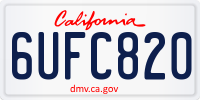 CA license plate 6UFC820