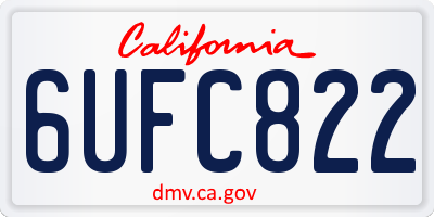 CA license plate 6UFC822