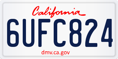 CA license plate 6UFC824
